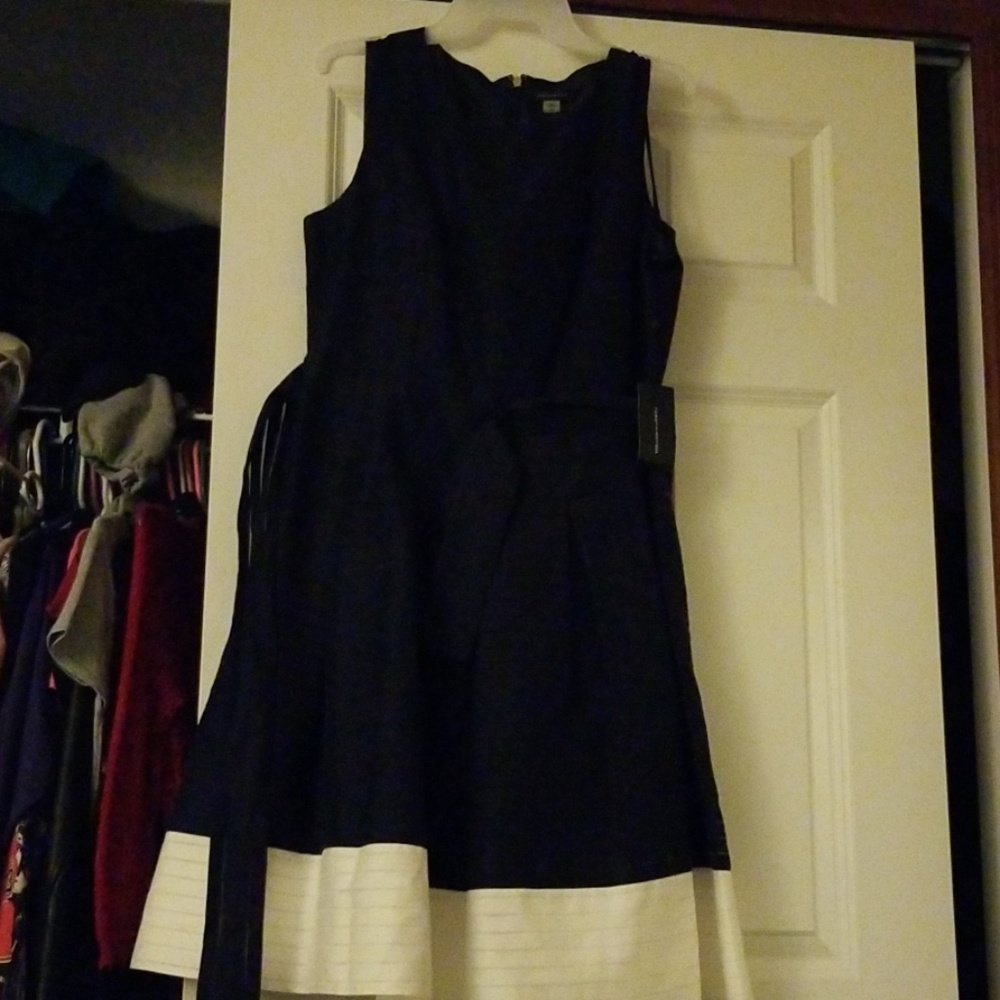 Navy blue dress.